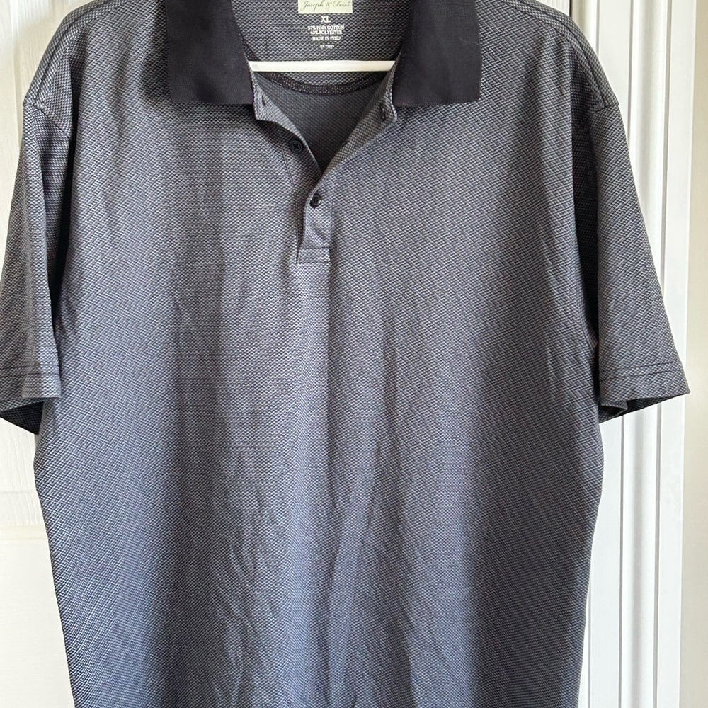 Joseph & Feiss Black and Gray Polo Shirt